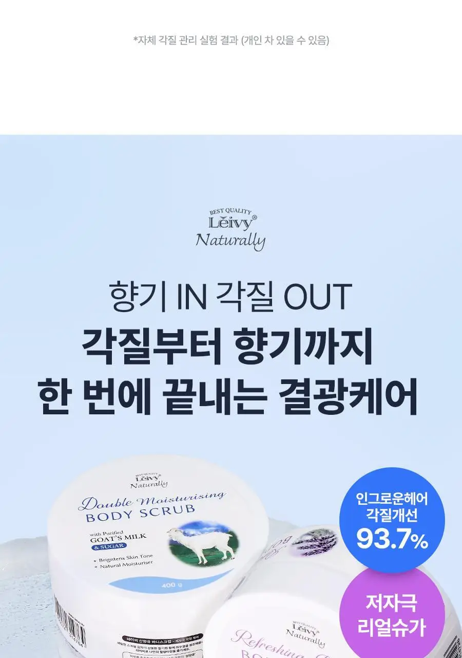 [왁싱샵 추천템] 저자극 레이비 퍼퓸 바디스크럽 400g 기획 및 단품 3종 택1(기획/산양유/라벤더) 상세페이지 10